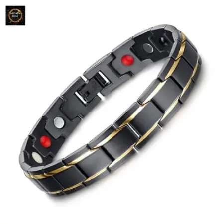 JP Black & Gold Titanium Bio Energy Bracelet