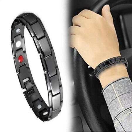 কালো টাইটানিয়াম বায়ো এনার্জি ব্রেসলেট  ( full black)