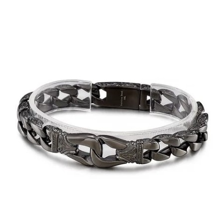 Fashion Black Plated Thick Chain Bracelet for Men (SB-008)