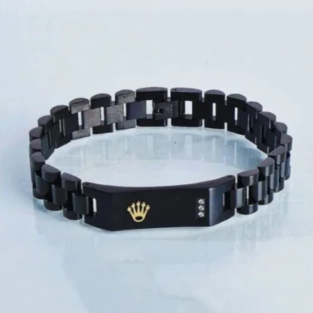 Men’s Stainless Steel Crown Jubilee Chain Bracelet (SB-016)