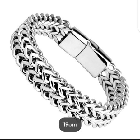Snake Chain Men Silver Color Bracelet (SB-005)