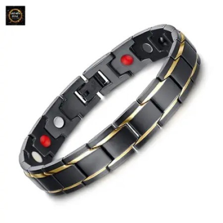 NEODYMIUM ORIGINAL MAGNETIC BRACELET ( Black+Gold-TMB 00 3
