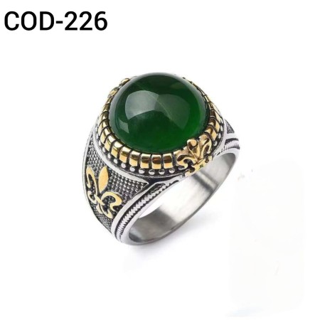 Turkish Origin Handmade Green Stone Finger Ring For Men (226)