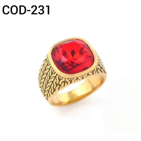 Vintage 316L High Quality Zirconia Finger Ring For Men (231)