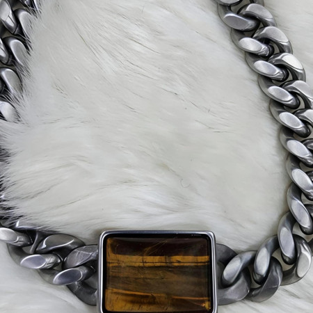 Salman Tiger Stone Stainless Steel Bracelet [SB-323]