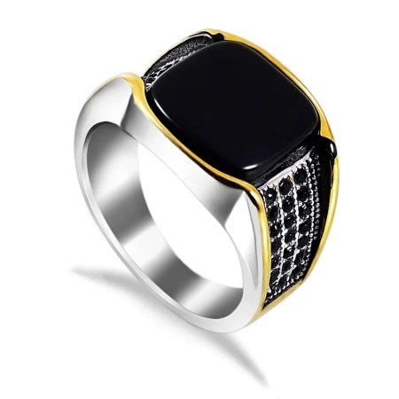 JP Italian Bio Black Stone Rings-224