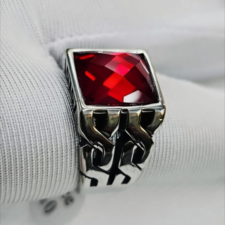 Retro 316L High Quality Black Stone Finger Ring For Men (210)