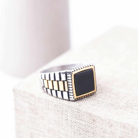 Retro 316L High Quality Zirconia Finger Ring For Men 110